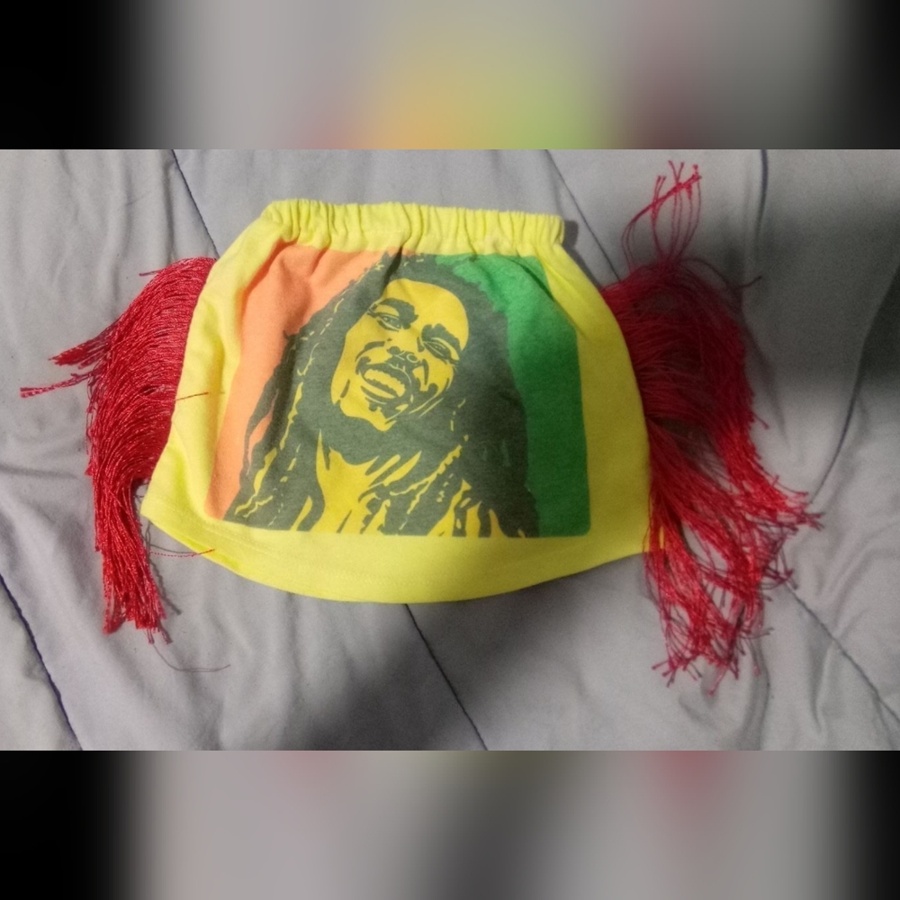 One of a kind ooak Bob Marley toddler girls top/ skirt osfm